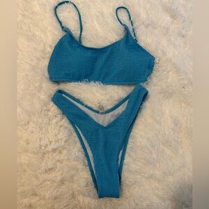 Blue Ruffle Bikini